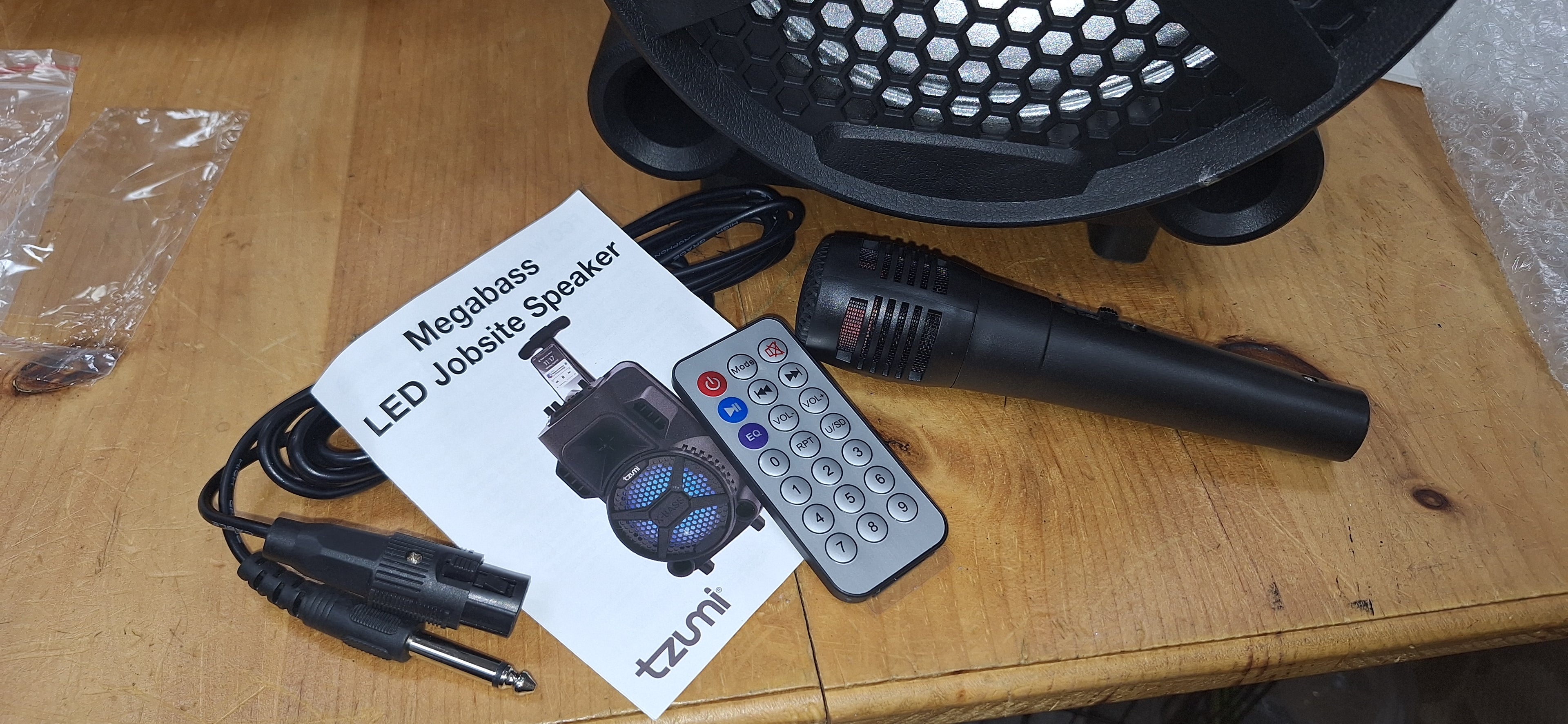 Tzumi Megabass LED/Bluetooth/Karaoke Jobsite Speaker