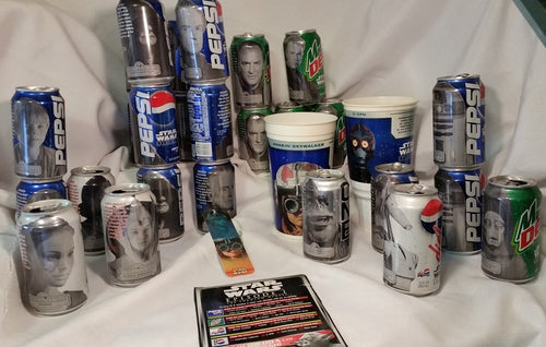Star Wars Epsode I Pepsi Cans 26  2 Drink Cups  Book Mark